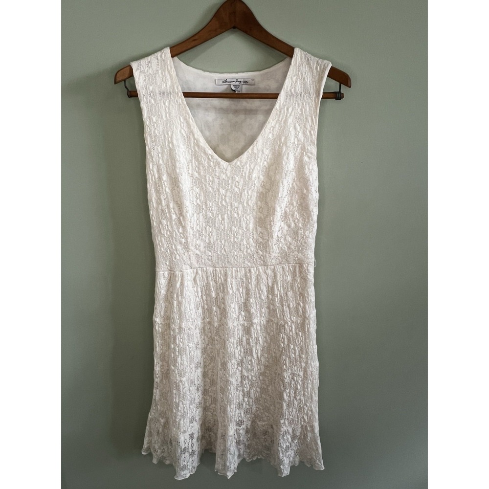 American‎ Rag Cie Sleeveless Fit & Flare Dress Sundress Ivory Floral Lace Size M